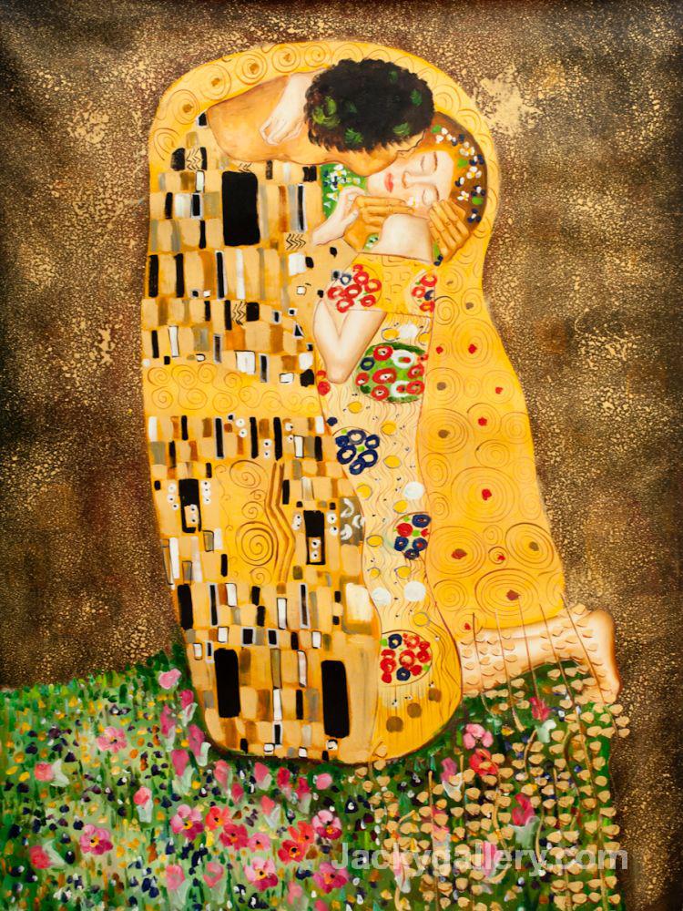 The Kiss (Full View) by Gustav Klimt paintings reproduction